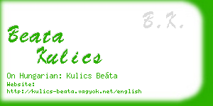 beata kulics business card